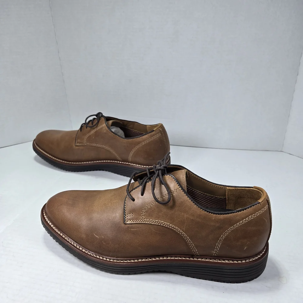 Johnston & Murphy Upton Tan Oiled Full-grain Leather Oxford Loafers Size 11 Wide